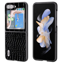 Load image into Gallery viewer, ABEEL Genuine Leather Crocodile Pattern Black Edge Phone Case