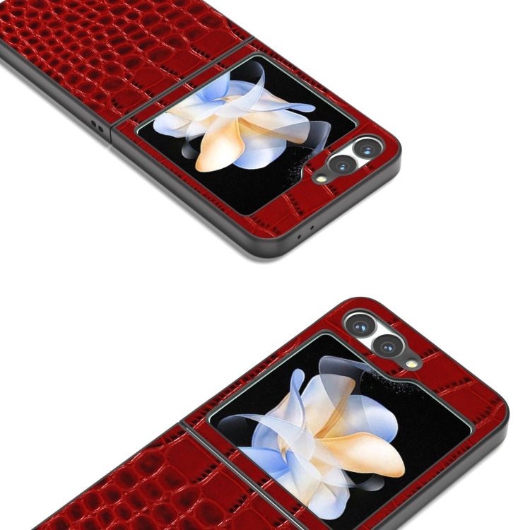 ABEEL Genuine Leather Crocodile Pattern Black Edge Phone Case