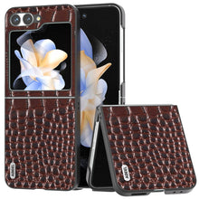 Load image into Gallery viewer, ABEEL Genuine Leather Crocodile Pattern Black Edge Phone Case