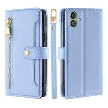 Load image into Gallery viewer, Sheep Texture Cross-body Zipper Wallet Leather Phone Case, For Samsung Galaxy M34 5G / F34 5G, For Samsung Galaxy S23 FE 5G, For Samsung Galaxy M54 5G, For Samsung Galaxy F14 5G, For Samsung Galaxy A34 5G, For Samsung Galaxy A54 5G                     ...