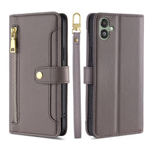 Load image into Gallery viewer, Sheep Texture Cross-body Zipper Wallet Leather Phone Case, For Samsung Galaxy M34 5G / F34 5G, For Samsung Galaxy S23 FE 5G, For Samsung Galaxy M54 5G, For Samsung Galaxy F14 5G, For Samsung Galaxy A34 5G, For Samsung Galaxy A54 5G                     ...