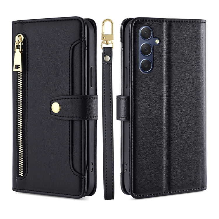 Sheep Texture Cross-body Zipper Wallet Leather Phone Case, For Samsung Galaxy M34 5G / F34 5G, For Samsung Galaxy S23 FE 5G, For Samsung Galaxy M54 5G, For Samsung Galaxy F14 5G, For Samsung Galaxy A34 5G, For Samsung Galaxy A54 5G                     ...
