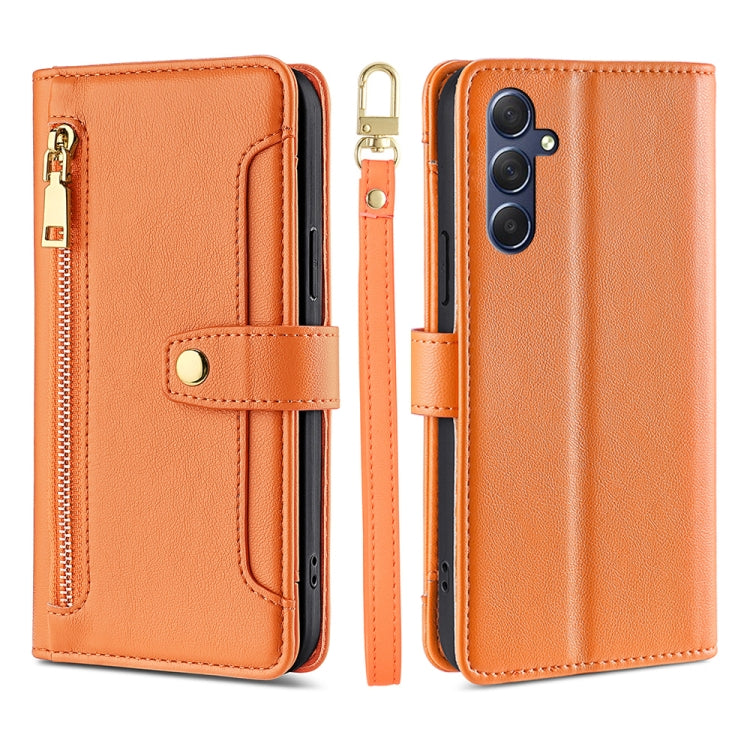Sheep Texture Cross-body Zipper Wallet Leather Phone Case, For Samsung Galaxy M34 5G / F34 5G, For Samsung Galaxy S23 FE 5G, For Samsung Galaxy M54 5G, For Samsung Galaxy F14 5G, For Samsung Galaxy A34 5G, For Samsung Galaxy A54 5G                     ...