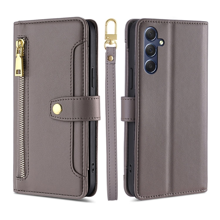 Sheep Texture Cross-body Zipper Wallet Leather Phone Case, For Samsung Galaxy M34 5G / F34 5G, For Samsung Galaxy S23 FE 5G, For Samsung Galaxy M54 5G, For Samsung Galaxy F14 5G, For Samsung Galaxy A34 5G, For Samsung Galaxy A54 5G                     ...