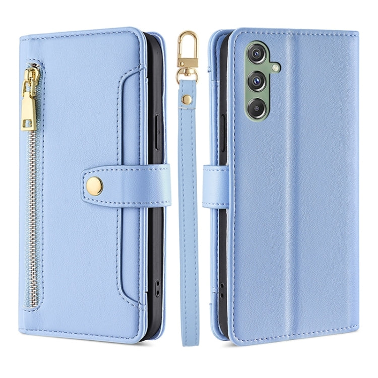 Sheep Texture Cross-body Zipper Wallet Leather Phone Case, For Samsung Galaxy M34 5G / F34 5G, For Samsung Galaxy S23 FE 5G, For Samsung Galaxy M54 5G, For Samsung Galaxy F14 5G, For Samsung Galaxy A34 5G, For Samsung Galaxy A54 5G                     ...
