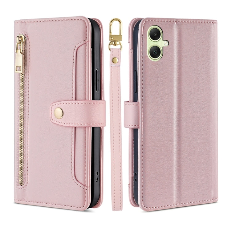 Sheep Texture Cross-body Zipper Wallet Leather Phone Case, For Samsung Galaxy M55 5G, For Samsung Galaxy M15, For Samsung Galaxy Xcover 7 5G, For Samsung Galaxy S24 Ultra 5G, For Samsung Galaxy S24+ 5G, For Samsung Galaxy S24 5G, For Samsung Galaxy A05...