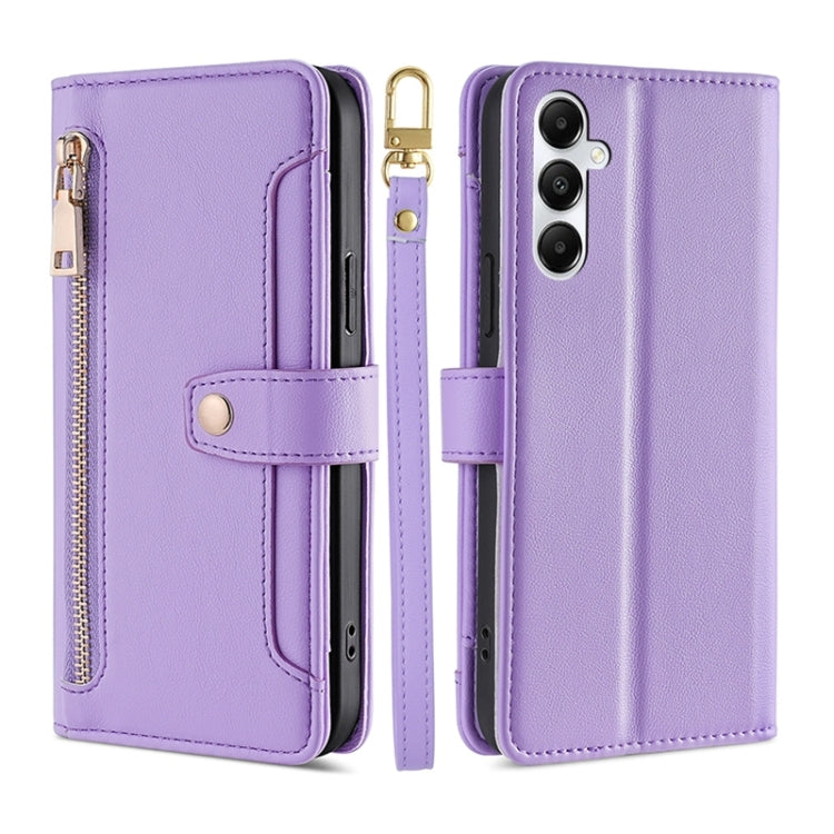 Sheep Texture Cross-body Zipper Wallet Leather Phone Case, For Samsung Galaxy M55 5G, For Samsung Galaxy M15, For Samsung Galaxy Xcover 7 5G, For Samsung Galaxy S24 Ultra 5G, For Samsung Galaxy S24+ 5G, For Samsung Galaxy S24 5G, For Samsung Galaxy A05...