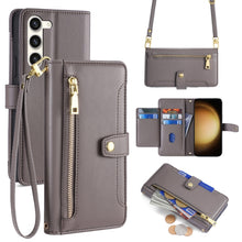Load image into Gallery viewer, Sheep Texture Cross-body Zipper Wallet Leather Phone Case, For Samsung Galaxy M34 5G / F34 5G, For Samsung Galaxy S23 FE 5G, For Samsung Galaxy M54 5G, For Samsung Galaxy F14 5G, For Samsung Galaxy A34 5G, For Samsung Galaxy A54 5G                     ...