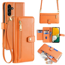 Load image into Gallery viewer, Sheep Texture Cross-body Zipper Wallet Leather Phone Case, For Samsung Galaxy A13 4G, For Samsung Galaxy M52 5G, For Samsung Galaxy S22+ 5G, For Samsung Galaxy S22 5G, For Samsung Galaxy A13 5G, For Samsung Galaxy A52 5G / 4G / A52s 5G                 ...