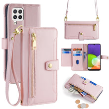 Load image into Gallery viewer, Sheep Texture Cross-body Zipper Wallet Leather Phone Case, For Samsung Galaxy A13 4G, For Samsung Galaxy M52 5G, For Samsung Galaxy S22+ 5G, For Samsung Galaxy S22 5G, For Samsung Galaxy A13 5G, For Samsung Galaxy A52 5G / 4G / A52s 5G                 ...