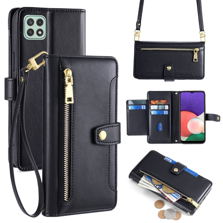 Sheep Texture Cross-body Zipper Wallet Leather Phone Case, For Samsung Galaxy A22 5G, For Samsung Galaxy S21 FE 5G, For Samsung Galaxy S21 5G, For Samsung Galaxy A32 4G, For Samsung Galaxy S21+ 5G, For Samsung Galaxy S21 Ultra 5G, For Samsung Galaxy A1...