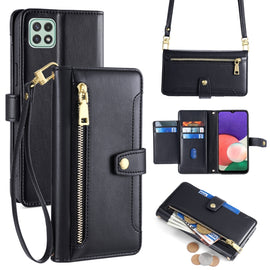 Sheep Texture Cross-body Zipper Wallet Leather Phone Case, For Samsung Galaxy A22 5G, For Samsung Galaxy S21 FE 5G, For Samsung Galaxy S21 5G, For Samsung Galaxy A32 4G, For Samsung Galaxy S21+ 5G, For Samsung Galaxy S21 Ultra 5G, For Samsung Galaxy A1...
