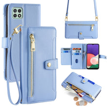 Load image into Gallery viewer, Sheep Texture Cross-body Zipper Wallet Leather Phone Case, For Samsung Galaxy A22 5G, For Samsung Galaxy S21 FE 5G, For Samsung Galaxy S21 5G, For Samsung Galaxy A32 4G, For Samsung Galaxy S21+ 5G, For Samsung Galaxy S21 Ultra 5G, For Samsung Galaxy A1...