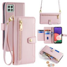 Load image into Gallery viewer, Sheep Texture Cross-body Zipper Wallet Leather Phone Case, For Samsung Galaxy A22 5G, For Samsung Galaxy S21 FE 5G, For Samsung Galaxy S21 5G, For Samsung Galaxy A32 4G, For Samsung Galaxy S21+ 5G, For Samsung Galaxy S21 Ultra 5G, For Samsung Galaxy A1...