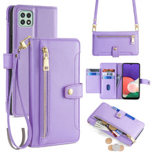 Load image into Gallery viewer, Sheep Texture Cross-body Zipper Wallet Leather Phone Case, For Samsung Galaxy A22 5G, For Samsung Galaxy S21 FE 5G, For Samsung Galaxy S21 5G, For Samsung Galaxy A32 4G, For Samsung Galaxy S21+ 5G, For Samsung Galaxy S21 Ultra 5G, For Samsung Galaxy A1...