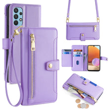 Load image into Gallery viewer, Sheep Texture Cross-body Zipper Wallet Leather Phone Case, For Samsung Galaxy A22 5G, For Samsung Galaxy S21 FE 5G, For Samsung Galaxy S21 5G, For Samsung Galaxy A32 4G, For Samsung Galaxy S21+ 5G, For Samsung Galaxy S21 Ultra 5G, For Samsung Galaxy A1...