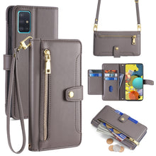 Load image into Gallery viewer, Sheep Texture Cross-body Zipper Wallet Leather Phone Case