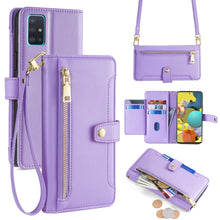 Load image into Gallery viewer, Sheep Texture Cross-body Zipper Wallet Leather Phone Case