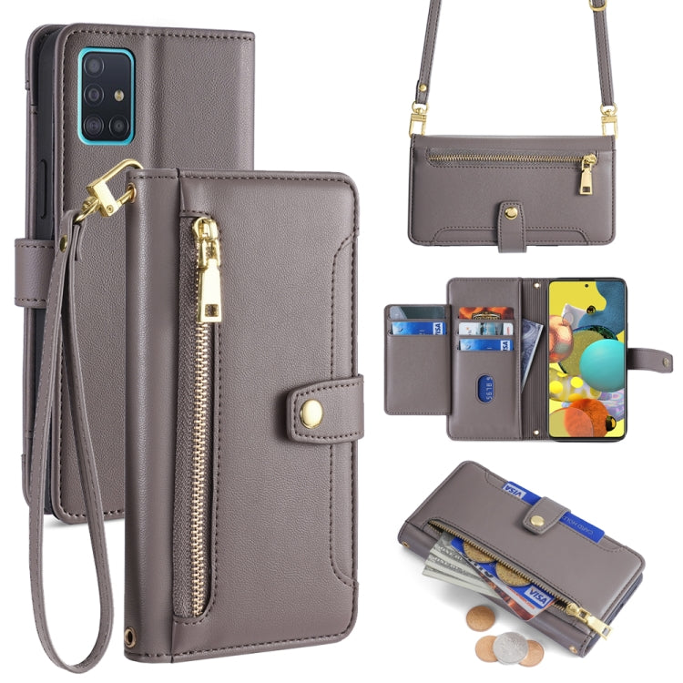 Sheep Texture Cross-body Zipper Wallet Leather Phone Case, For Samsung Galaxy A22 5G, For Samsung Galaxy S21 FE 5G, For Samsung Galaxy S21 5G, For Samsung Galaxy A32 4G, For Samsung Galaxy S21+ 5G, For Samsung Galaxy S21 Ultra 5G, For Samsung Galaxy A1...