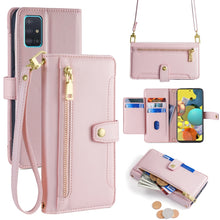 Load image into Gallery viewer, Sheep Texture Cross-body Zipper Wallet Leather Phone Case, For Samsung Galaxy A22 5G, For Samsung Galaxy S21 FE 5G, For Samsung Galaxy S21 5G, For Samsung Galaxy A32 4G, For Samsung Galaxy S21+ 5G, For Samsung Galaxy S21 Ultra 5G, For Samsung Galaxy A1...