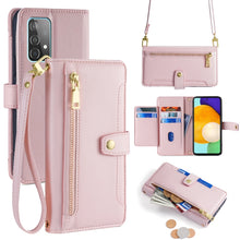 Load image into Gallery viewer, Sheep Texture Cross-body Zipper Wallet Leather Phone Case, For Samsung Galaxy A13 4G, For Samsung Galaxy M52 5G, For Samsung Galaxy S22+ 5G, For Samsung Galaxy S22 5G, For Samsung Galaxy A13 5G, For Samsung Galaxy A52 5G / 4G / A52s 5G                 ...