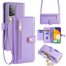 Load image into Gallery viewer, Sheep Texture Cross-body Zipper Wallet Leather Phone Case, For Samsung Galaxy A13 4G, For Samsung Galaxy M52 5G, For Samsung Galaxy S22+ 5G, For Samsung Galaxy S22 5G, For Samsung Galaxy A13 5G, For Samsung Galaxy A52 5G / 4G / A52s 5G                 ...