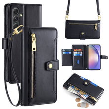 Load image into Gallery viewer, Sheep Texture Cross-body Zipper Wallet Leather Phone Case, For Samsung Galaxy M34 5G / F34 5G, For Samsung Galaxy S23 FE 5G, For Samsung Galaxy M54 5G, For Samsung Galaxy F14 5G, For Samsung Galaxy A34 5G, For Samsung Galaxy A54 5G                     ...