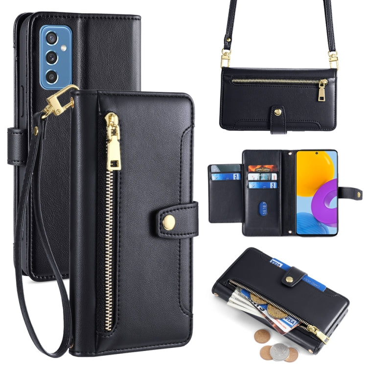 Sheep Texture Cross-body Zipper Wallet Leather Phone Case, For Samsung Galaxy A13 4G, For Samsung Galaxy M52 5G, For Samsung Galaxy S22+ 5G, For Samsung Galaxy S22 5G, For Samsung Galaxy A13 5G, For Samsung Galaxy A52 5G / 4G / A52s 5G                 ...