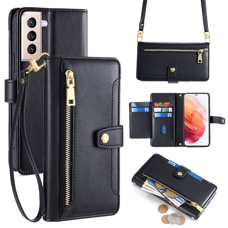 Sheep Texture Cross-body Zipper Wallet Leather Phone Case, For Samsung Galaxy A22 5G, For Samsung Galaxy S21 FE 5G, For Samsung Galaxy S21 5G, For Samsung Galaxy A32 4G, For Samsung Galaxy S21+ 5G, For Samsung Galaxy S21 Ultra 5G, For Samsung Galaxy A1...