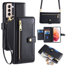 Load image into Gallery viewer, Sheep Texture Cross-body Zipper Wallet Leather Phone Case, For Samsung Galaxy A22 5G, For Samsung Galaxy S21 FE 5G, For Samsung Galaxy S21 5G, For Samsung Galaxy A32 4G, For Samsung Galaxy S21+ 5G, For Samsung Galaxy S21 Ultra 5G, For Samsung Galaxy A1...