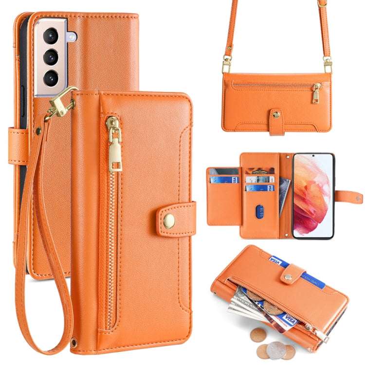 Sheep Texture Cross-body Zipper Wallet Leather Phone Case, For Samsung Galaxy A22 5G, For Samsung Galaxy S21 FE 5G, For Samsung Galaxy S21 5G, For Samsung Galaxy A32 4G, For Samsung Galaxy S21+ 5G, For Samsung Galaxy S21 Ultra 5G, For Samsung Galaxy A1...