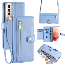 Load image into Gallery viewer, Sheep Texture Cross-body Zipper Wallet Leather Phone Case, For Samsung Galaxy A22 5G, For Samsung Galaxy S21 FE 5G, For Samsung Galaxy S21 5G, For Samsung Galaxy A32 4G, For Samsung Galaxy S21+ 5G, For Samsung Galaxy S21 Ultra 5G, For Samsung Galaxy A1...