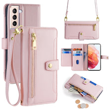 Load image into Gallery viewer, Sheep Texture Cross-body Zipper Wallet Leather Phone Case, For Samsung Galaxy A22 5G, For Samsung Galaxy S21 FE 5G, For Samsung Galaxy S21 5G, For Samsung Galaxy A32 4G, For Samsung Galaxy S21+ 5G, For Samsung Galaxy S21 Ultra 5G, For Samsung Galaxy A1...