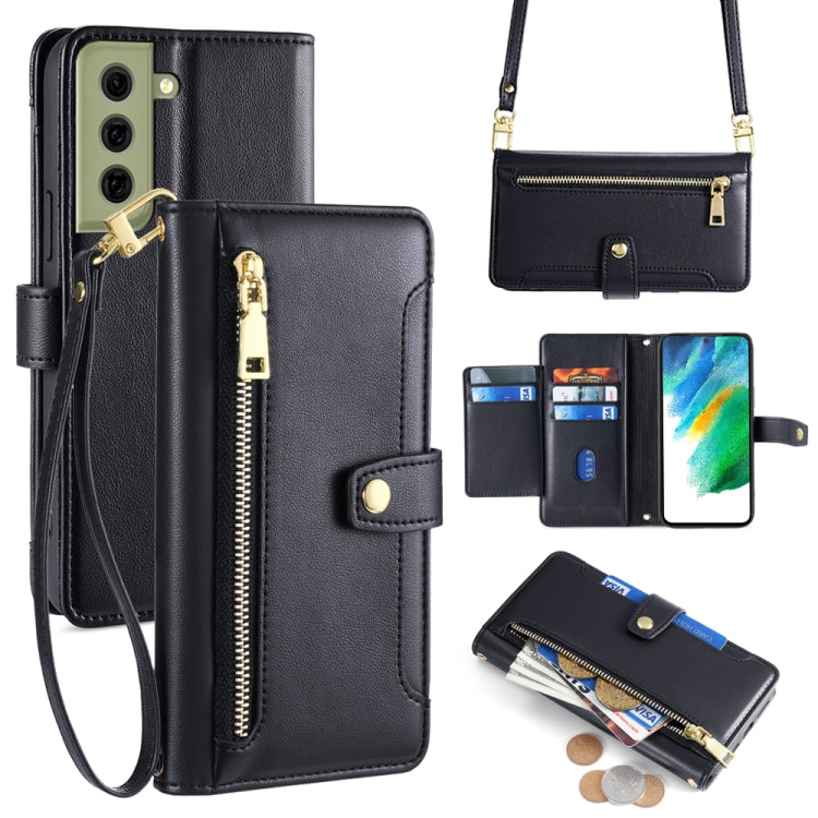 Sheep Texture Cross-body Zipper Wallet Leather Phone Case, For Samsung Galaxy A22 5G, For Samsung Galaxy S21 FE 5G, For Samsung Galaxy S21 5G, For Samsung Galaxy A32 4G, For Samsung Galaxy S21+ 5G, For Samsung Galaxy S21 Ultra 5G, For Samsung Galaxy A1...