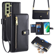 Load image into Gallery viewer, Sheep Texture Cross-body Zipper Wallet Leather Phone Case, For Samsung Galaxy A22 5G, For Samsung Galaxy S21 FE 5G, For Samsung Galaxy S21 5G, For Samsung Galaxy A32 4G, For Samsung Galaxy S21+ 5G, For Samsung Galaxy S21 Ultra 5G, For Samsung Galaxy A1...