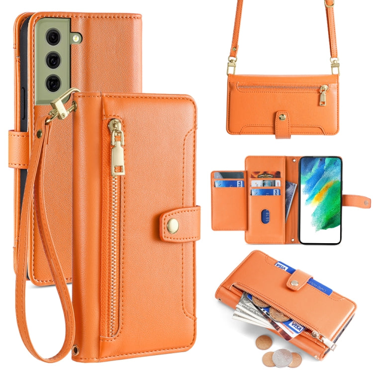 Sheep Texture Cross-body Zipper Wallet Leather Phone Case, For Samsung Galaxy A22 5G, For Samsung Galaxy S21 FE 5G, For Samsung Galaxy S21 5G, For Samsung Galaxy A32 4G, For Samsung Galaxy S21+ 5G, For Samsung Galaxy S21 Ultra 5G, For Samsung Galaxy A1...