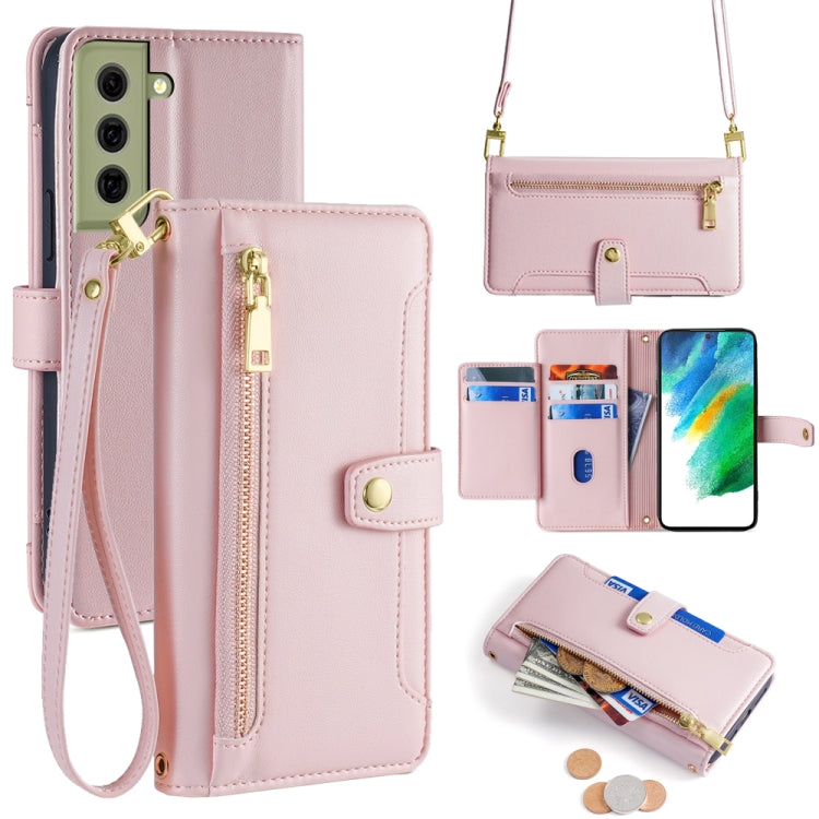 Sheep Texture Cross-body Zipper Wallet Leather Phone Case, For Samsung Galaxy A22 5G, For Samsung Galaxy S21 FE 5G, For Samsung Galaxy S21 5G, For Samsung Galaxy A32 4G, For Samsung Galaxy S21+ 5G, For Samsung Galaxy S21 Ultra 5G, For Samsung Galaxy A1...