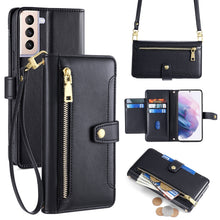 Load image into Gallery viewer, Sheep Texture Cross-body Zipper Wallet Leather Phone Case, For Samsung Galaxy A22 5G, For Samsung Galaxy S21 FE 5G, For Samsung Galaxy S21 5G, For Samsung Galaxy A32 4G, For Samsung Galaxy S21+ 5G, For Samsung Galaxy S21 Ultra 5G, For Samsung Galaxy A1...