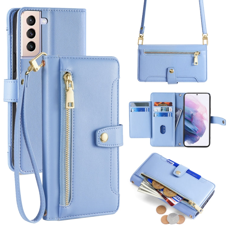 Sheep Texture Cross-body Zipper Wallet Leather Phone Case, For Samsung Galaxy A22 5G, For Samsung Galaxy S21 FE 5G, For Samsung Galaxy S21 5G, For Samsung Galaxy A32 4G, For Samsung Galaxy S21+ 5G, For Samsung Galaxy S21 Ultra 5G, For Samsung Galaxy A1...