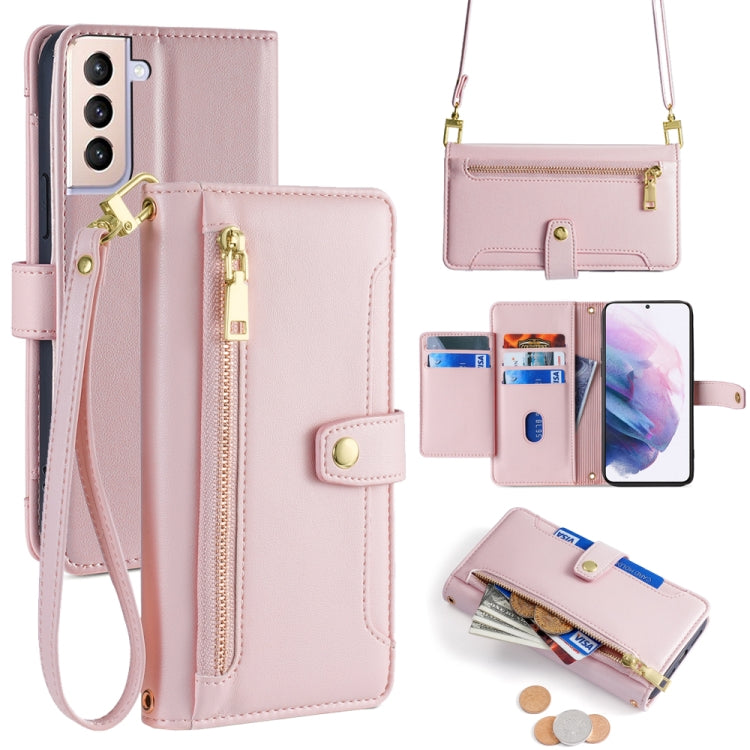 Sheep Texture Cross-body Zipper Wallet Leather Phone Case, For Samsung Galaxy A22 5G, For Samsung Galaxy S21 FE 5G, For Samsung Galaxy S21 5G, For Samsung Galaxy A32 4G, For Samsung Galaxy S21+ 5G, For Samsung Galaxy S21 Ultra 5G, For Samsung Galaxy A1...