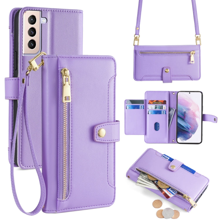 Sheep Texture Cross-body Zipper Wallet Leather Phone Case, For Samsung Galaxy A22 5G, For Samsung Galaxy S21 FE 5G, For Samsung Galaxy S21 5G, For Samsung Galaxy A32 4G, For Samsung Galaxy S21+ 5G, For Samsung Galaxy S21 Ultra 5G, For Samsung Galaxy A1...