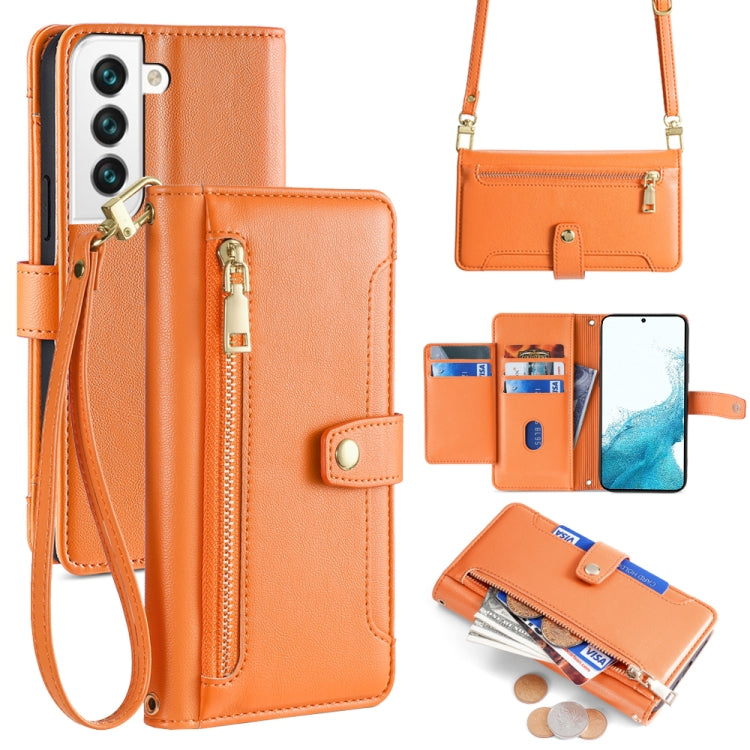 Sheep Texture Cross-body Zipper Wallet Leather Phone Case, For Samsung Galaxy A13 4G, For Samsung Galaxy M52 5G, For Samsung Galaxy S22+ 5G, For Samsung Galaxy S22 5G, For Samsung Galaxy A13 5G, For Samsung Galaxy A52 5G / 4G / A52s 5G                 ...