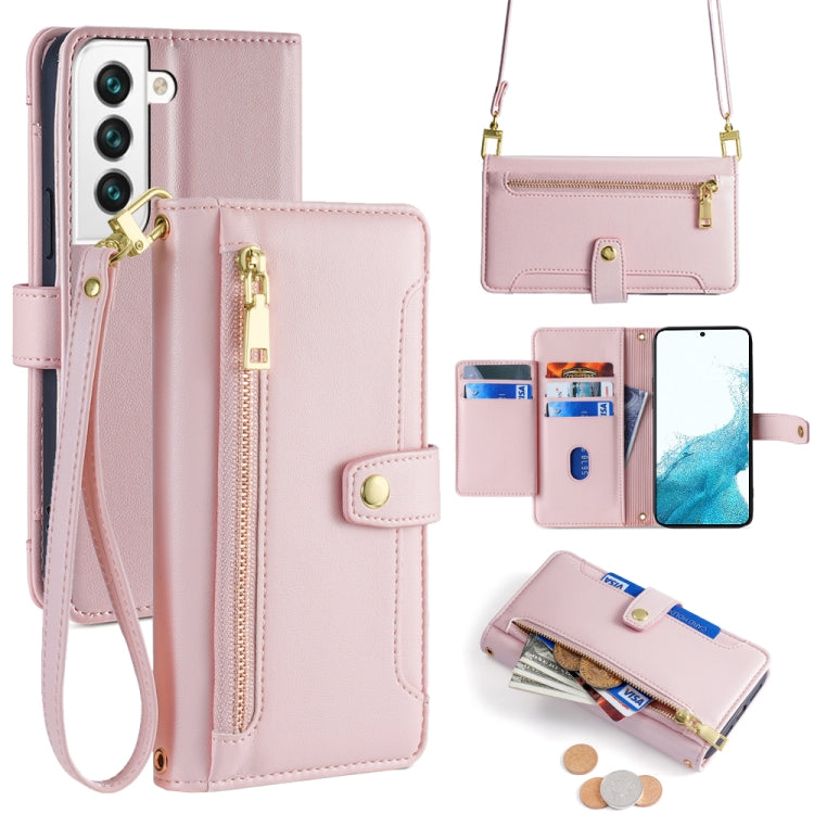 Sheep Texture Cross-body Zipper Wallet Leather Phone Case, For Samsung Galaxy A13 4G, For Samsung Galaxy M52 5G, For Samsung Galaxy S22+ 5G, For Samsung Galaxy S22 5G, For Samsung Galaxy A13 5G, For Samsung Galaxy A52 5G / 4G / A52s 5G                 ...