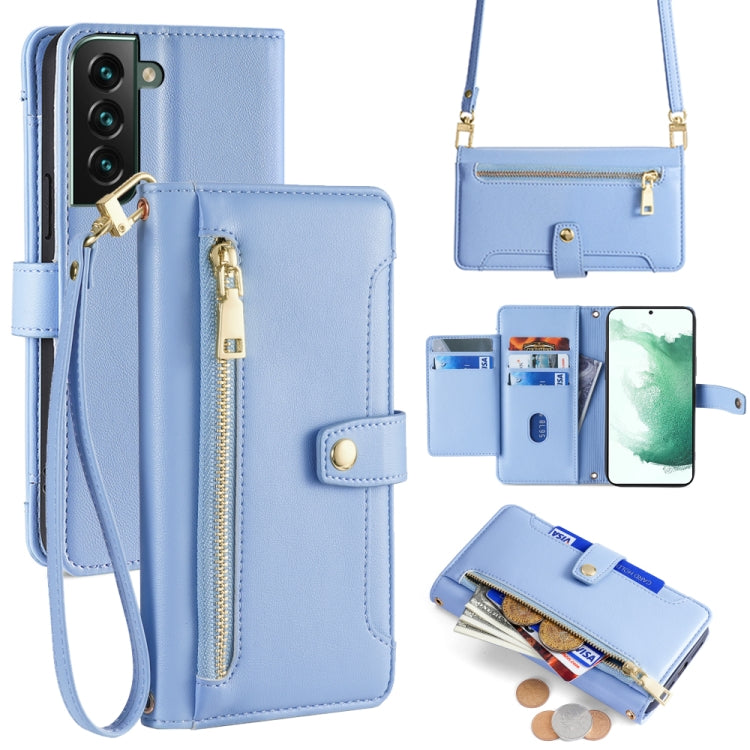 Sheep Texture Cross-body Zipper Wallet Leather Phone Case, For Samsung Galaxy A13 4G, For Samsung Galaxy M52 5G, For Samsung Galaxy S22+ 5G, For Samsung Galaxy S22 5G, For Samsung Galaxy A13 5G, For Samsung Galaxy A52 5G / 4G / A52s 5G                 ...