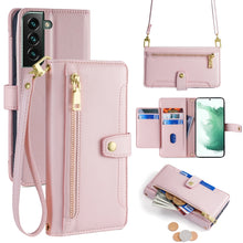 Load image into Gallery viewer, Sheep Texture Cross-body Zipper Wallet Leather Phone Case, For Samsung Galaxy A13 4G, For Samsung Galaxy M52 5G, For Samsung Galaxy S22+ 5G, For Samsung Galaxy S22 5G, For Samsung Galaxy A13 5G, For Samsung Galaxy A52 5G / 4G / A52s 5G                 ...