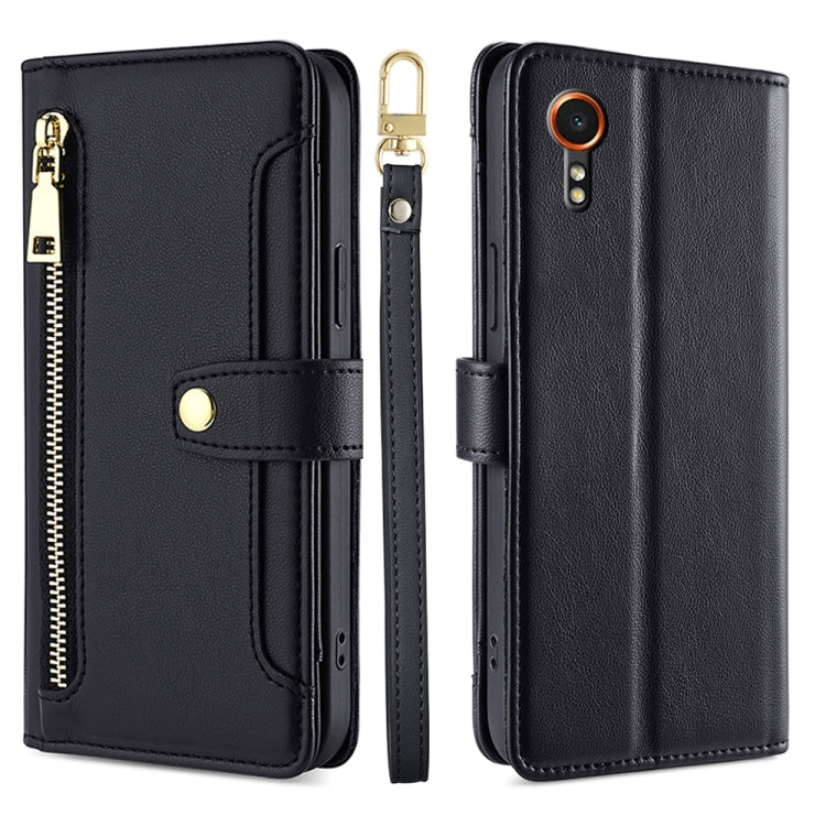 Sheep Texture Cross-body Zipper Wallet Leather Phone Case, For Samsung Galaxy M55 5G, For Samsung Galaxy M15, For Samsung Galaxy Xcover 7 5G, For Samsung Galaxy S24 Ultra 5G, For Samsung Galaxy S24+ 5G, For Samsung Galaxy S24 5G, For Samsung Galaxy A05...