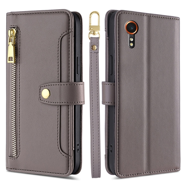 Sheep Texture Cross-body Zipper Wallet Leather Phone Case, For Samsung Galaxy M55 5G, For Samsung Galaxy M15, For Samsung Galaxy Xcover 7 5G, For Samsung Galaxy S24 Ultra 5G, For Samsung Galaxy S24+ 5G, For Samsung Galaxy S24 5G, For Samsung Galaxy A05...