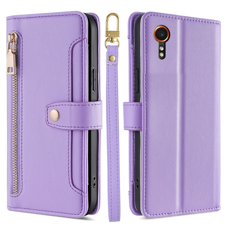 Sheep Texture Cross-body Zipper Wallet Leather Phone Case, For Samsung Galaxy M55 5G, For Samsung Galaxy M15, For Samsung Galaxy Xcover 7 5G, For Samsung Galaxy S24 Ultra 5G, For Samsung Galaxy S24+ 5G, For Samsung Galaxy S24 5G, For Samsung Galaxy A05...