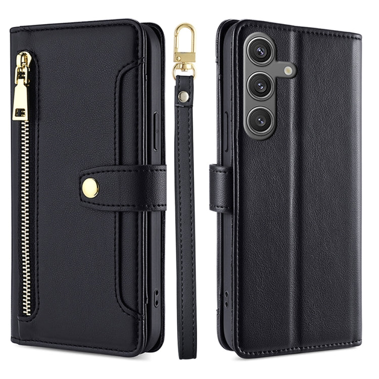 Sheep Texture Cross-body Zipper Wallet Leather Phone Case, For Samsung Galaxy M55 5G, For Samsung Galaxy M15, For Samsung Galaxy Xcover 7 5G, For Samsung Galaxy S24 Ultra 5G, For Samsung Galaxy S24+ 5G, For Samsung Galaxy S24 5G, For Samsung Galaxy A05...