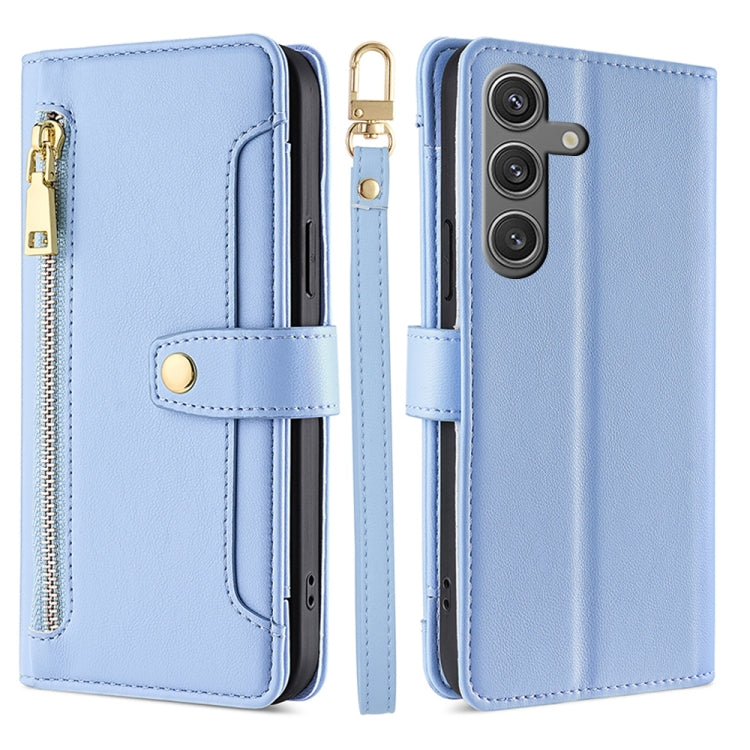Sheep Texture Cross-body Zipper Wallet Leather Phone Case, For Samsung Galaxy M55 5G, For Samsung Galaxy M15, For Samsung Galaxy Xcover 7 5G, For Samsung Galaxy S24 Ultra 5G, For Samsung Galaxy S24+ 5G, For Samsung Galaxy S24 5G, For Samsung Galaxy A05...